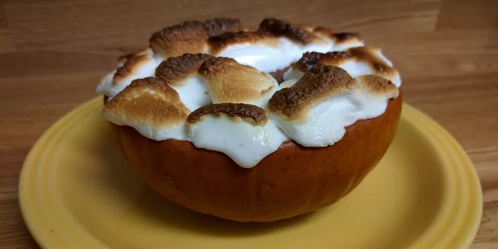 Pumpkin Cake Baked In A Pumpkin